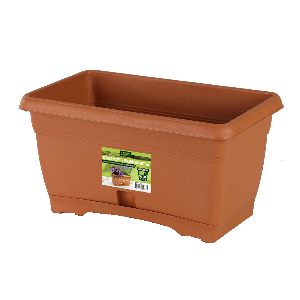 Flower Box Terracotta (with Integral Tray) 320 x 195 x 155mm