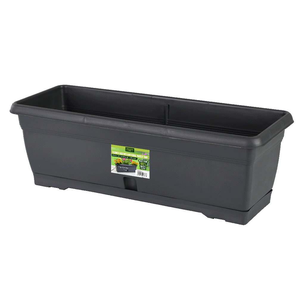 Flower Box Anthracite (with Integral Tray) 520 x 195 x 155mm