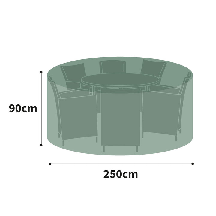Protector 5000 Circular Patio Set Cover - 6/8 Seat H90cm - Dark Green