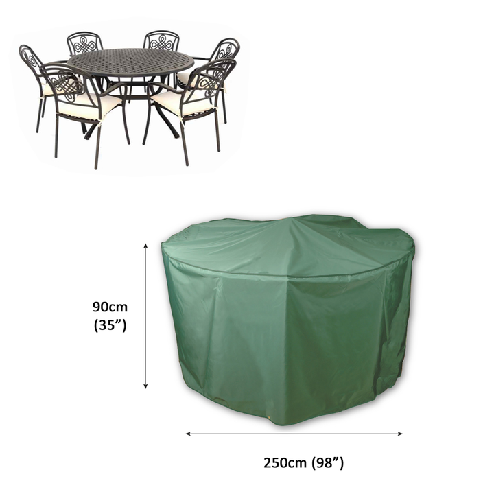Protector 5000 Circular Patio Set Cover - 6/8 Seat H90cm - Dark Green