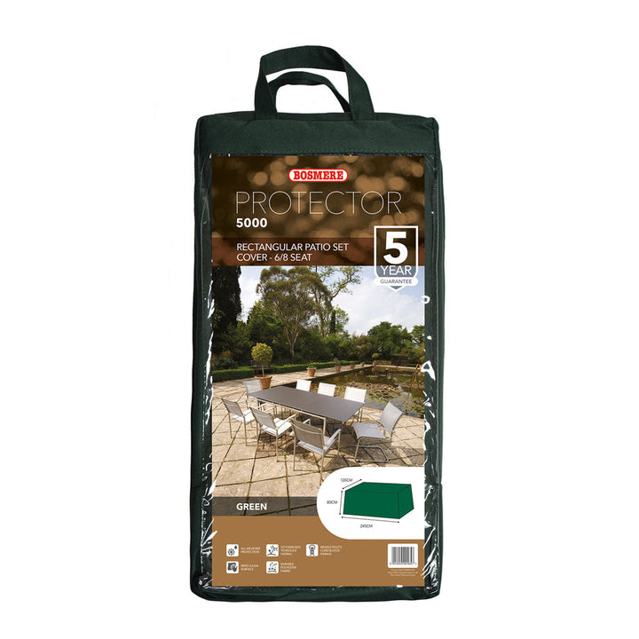 Bosmere Protector 5000 Rectangular Patio Set Cover 6/8 Seat - Dark Green