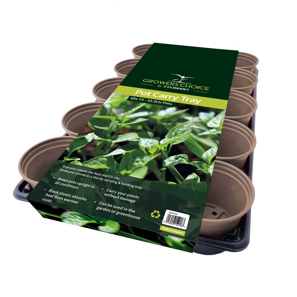 Pot Carry Trays With 15 X 10.5cm Pots Taupe