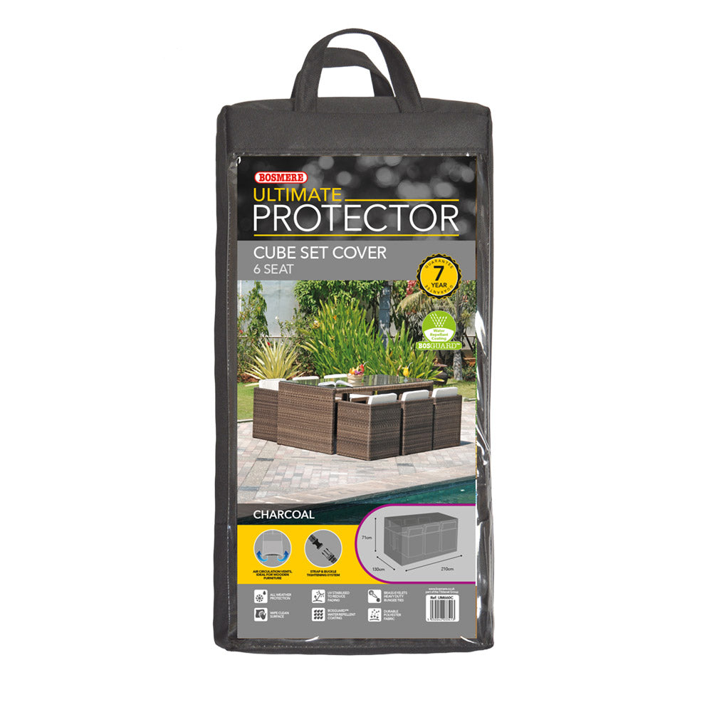 Ultimate Protector (Modular) 6 SeaterRectangular Cube Set Cover Charcoal