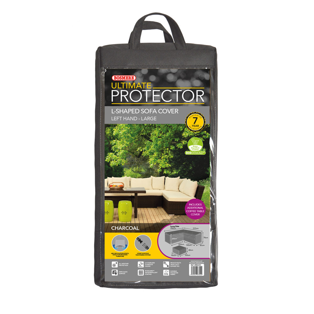 Ultimate Protector (Modular) Large L Shaped Dining Cover Left Side Long Charcoal