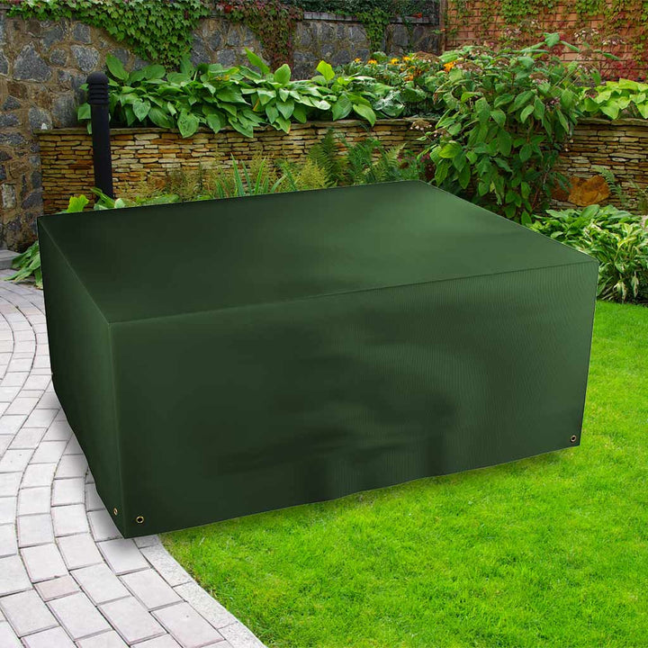 P Plus Rectangular Patio Set Cover 8 Seat Green