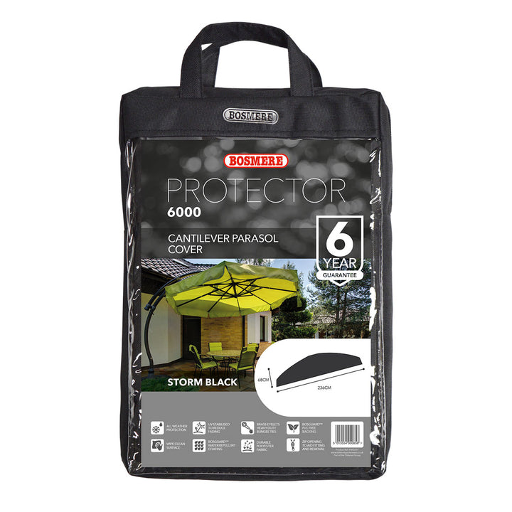 Protector 6000 Cantilever Parasol Cover - Storm Black