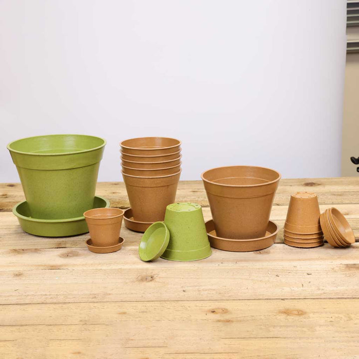 Bamboo Pot Sage Green 6" - (5)