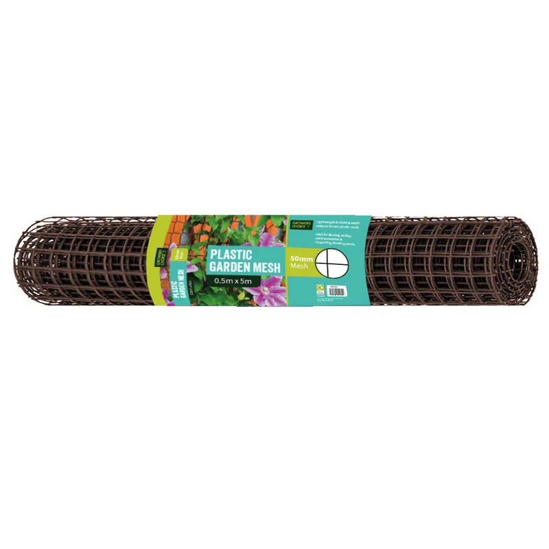 50mm Brown Plastic Garden Mesh 0.5m x 5m- Pre-Pack