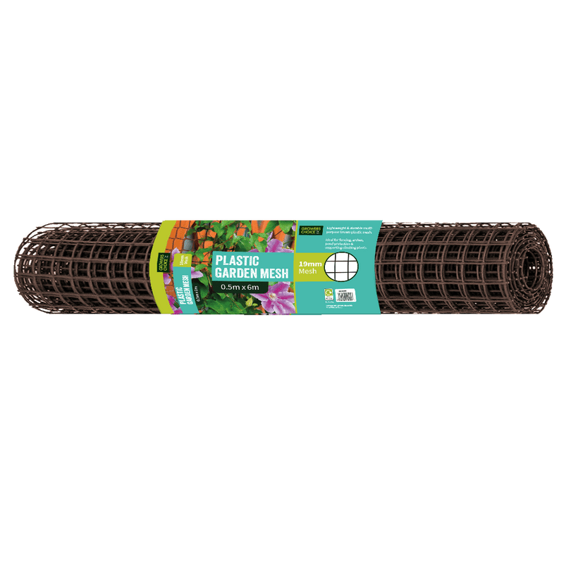 19mm Brown Plastic Garden Mesh 0.5m x 6m- Pre-Pack