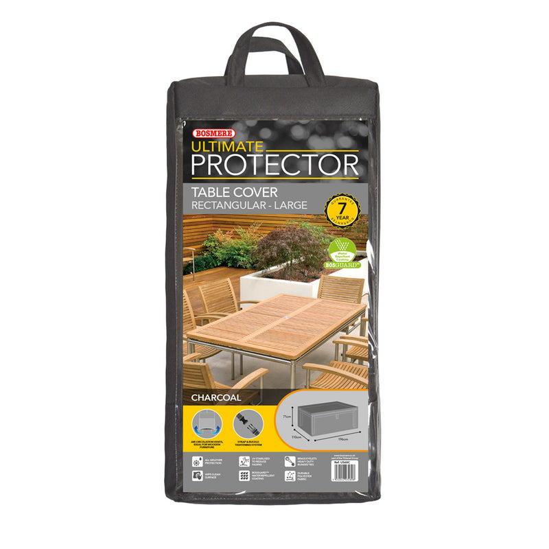 Ultimate Protector Rectangular Table Cover - 8 Seat Charcoal