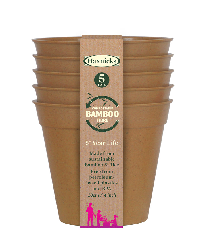 haxnicks bamboo compostable pot 4 inch packshot terracotta 