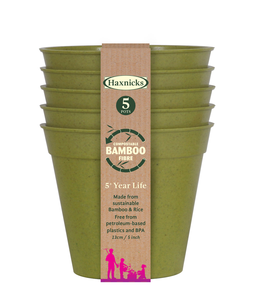 sage green bamboo pots white background from haxnicks