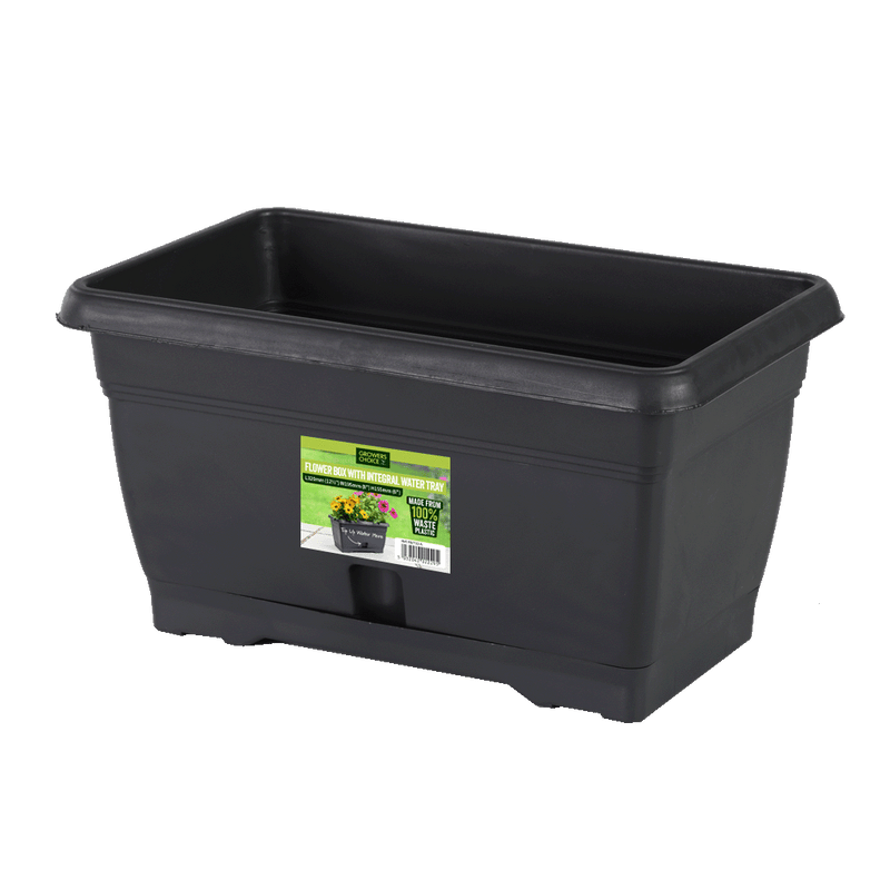 Flower Box Anthracite (with Integral Tray) 320 x 195 x 155mm