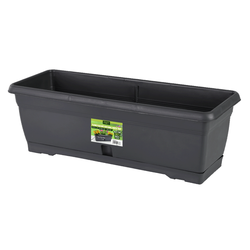 Flower Box Anthracite (with Integral Tray) 520 x 195 x 155mm