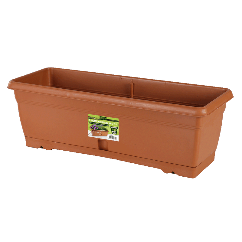 Flower Box Terracotta (with Integral Tray) 520 x 195 x 155mm