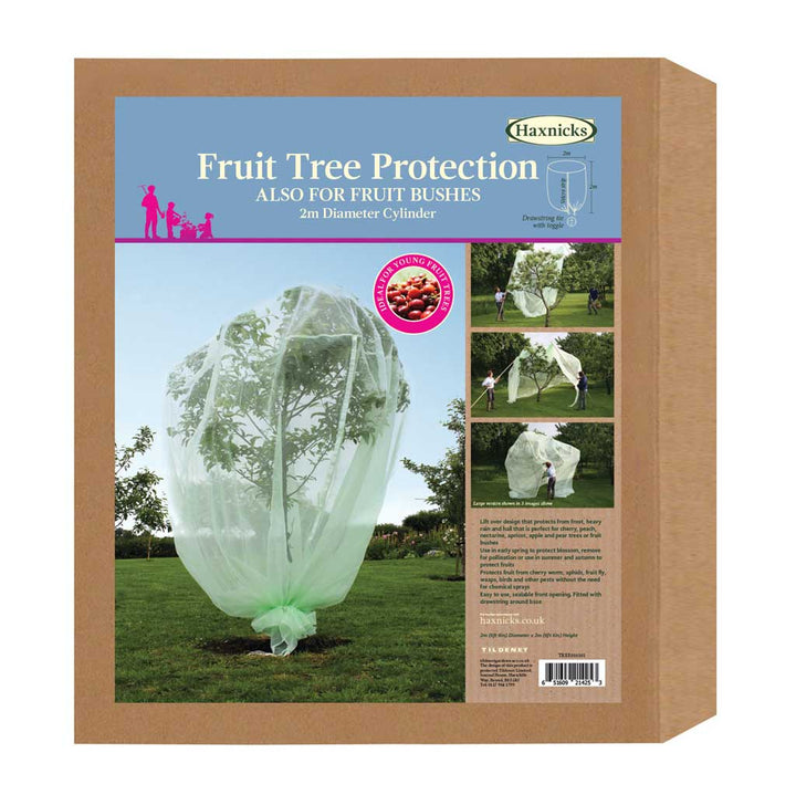 Box of Haxnicks fruit tree protection net with images on the packaging