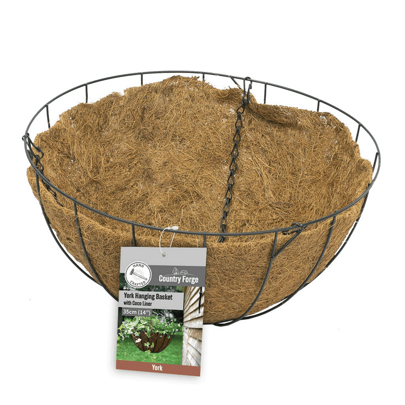 York Deluxe Hanging Basket with Coco Liner 14" 35cm