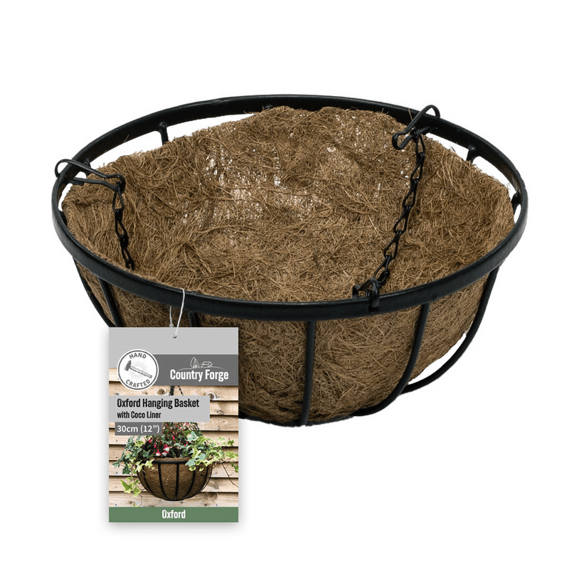 Oxford Hanging Basket with Coco Liner 12" 30cm