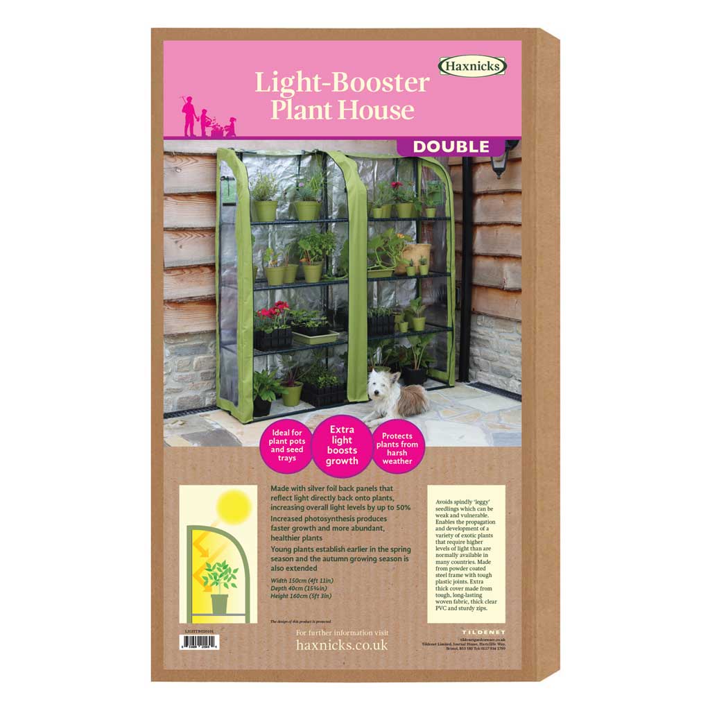 Haxnicks double Light-Booster Plant House packaging