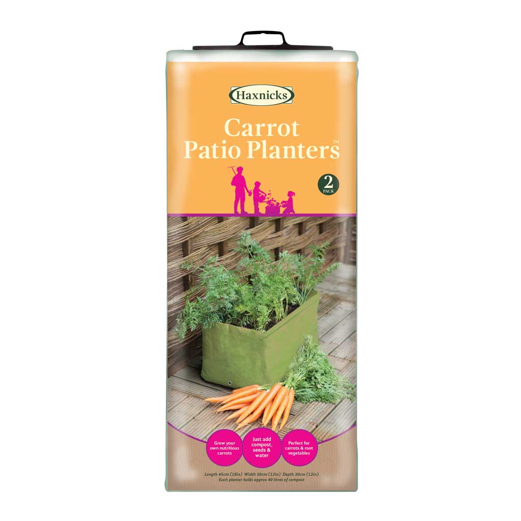 Haxnicks Carrot Patio Planters packaging 