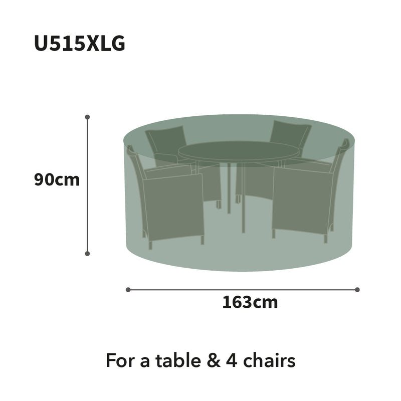 Ultimate Protector Circular Patio Set Cover - 4 Seat H90cm Green