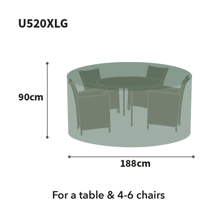 Ultimate Protector Circular Patio Set Cover - 4/6 Seat H90cm Green