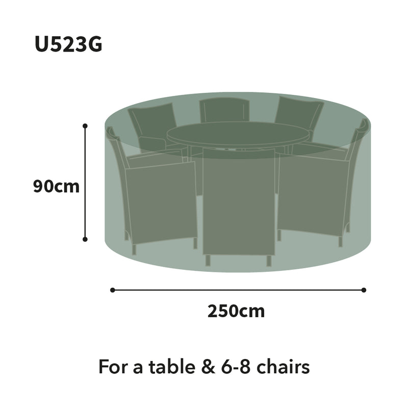 Ultimate Protector Circular Patio Set Cover - 6/8 Seat Green