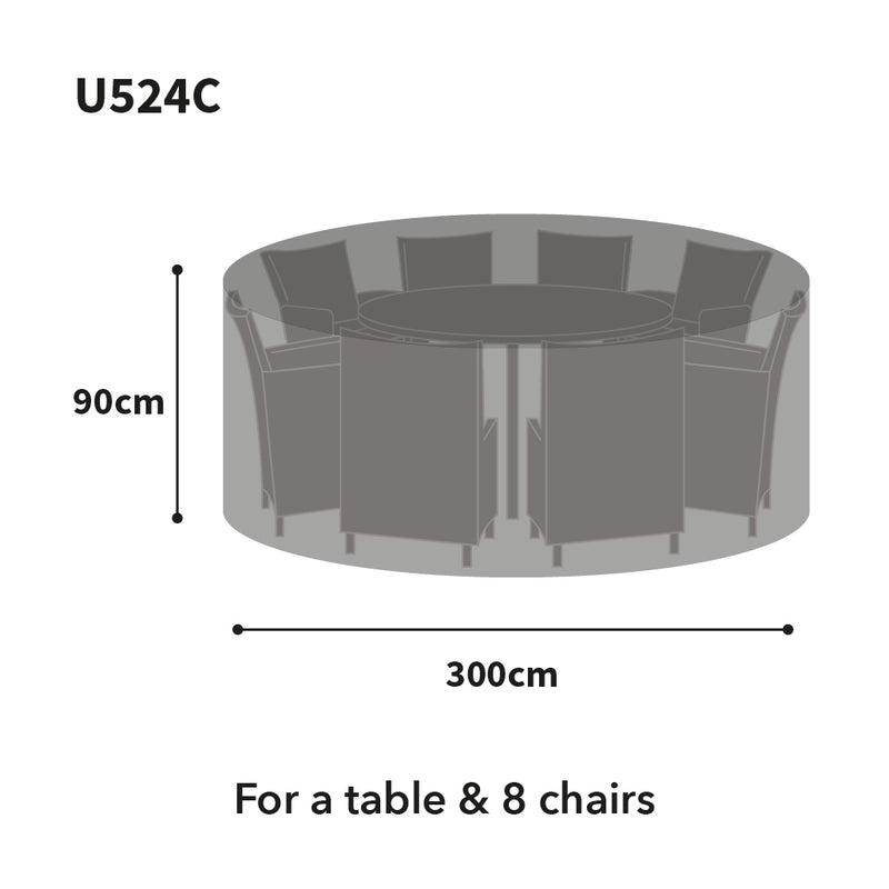 Ultimate Protector Circular Patio Set Cover - 8 Seat Charcoal