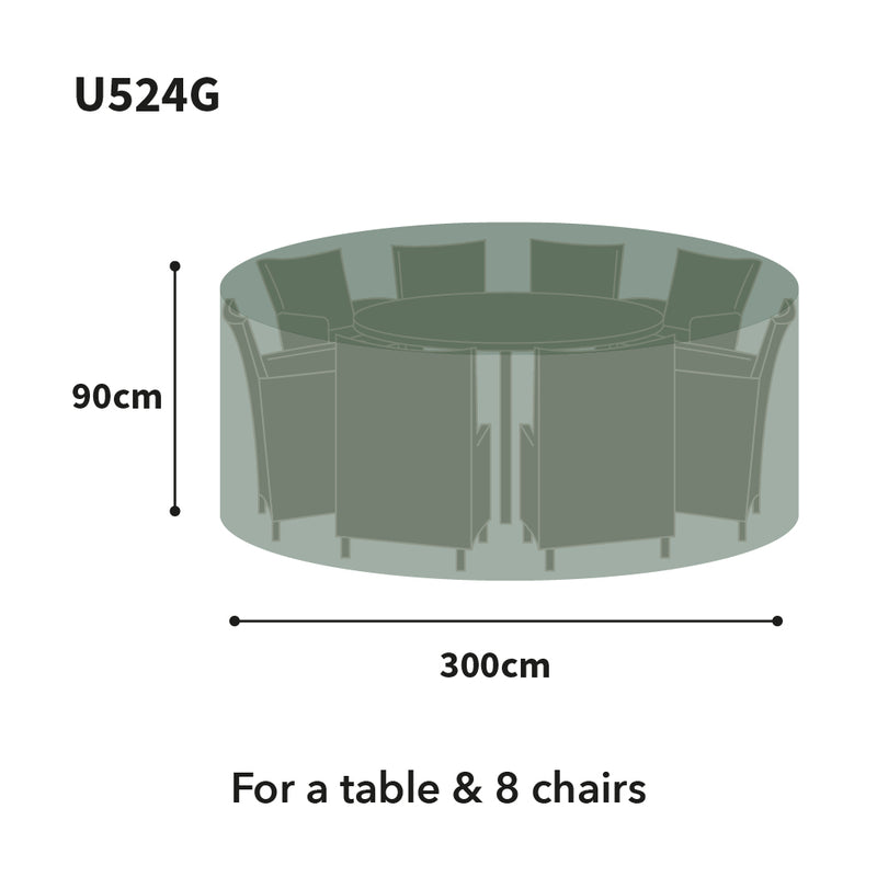 Ultimate Protector Circular Patio Set Cover - 8 Seat Green