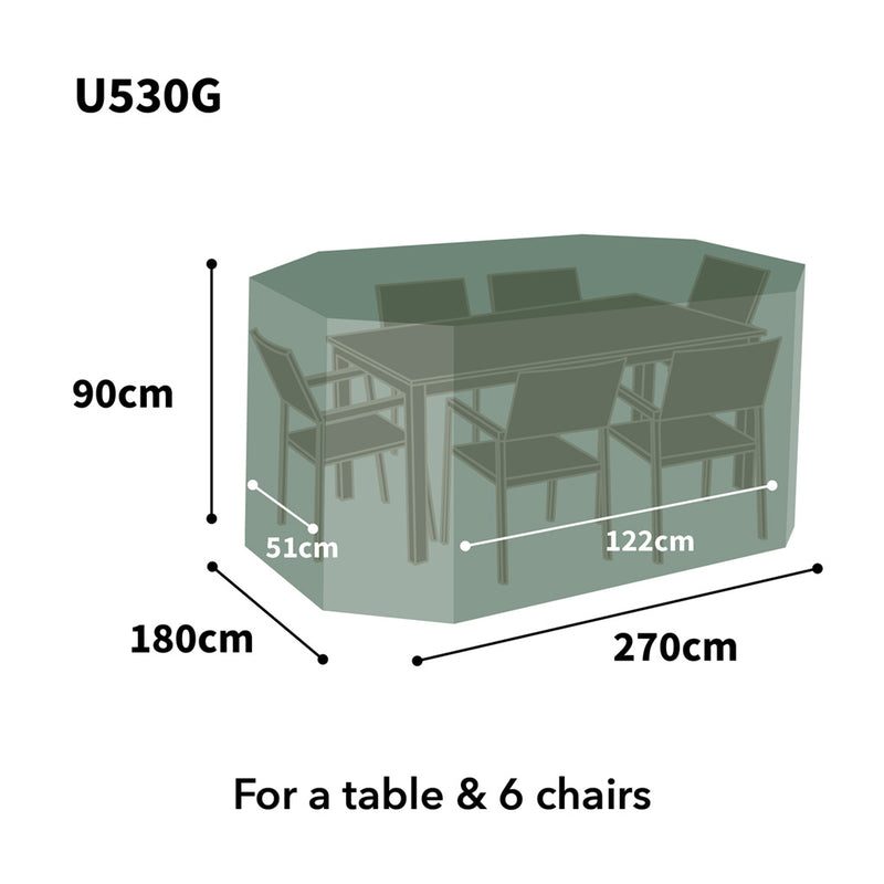 Ultimate Protector Rectangular Patio Set Cover - 6 Seat Green