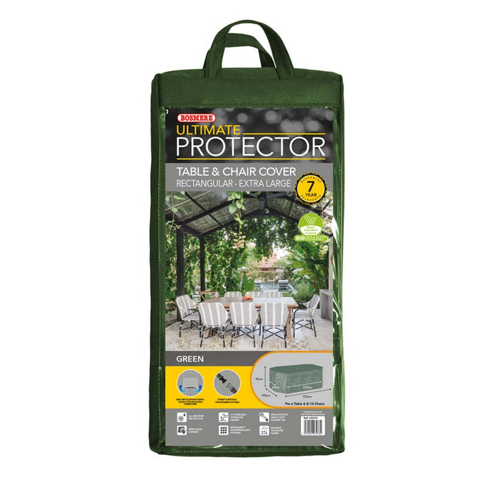 Ultimate Protector Rectangular Patio Set Cover - 8/10 Seat Green