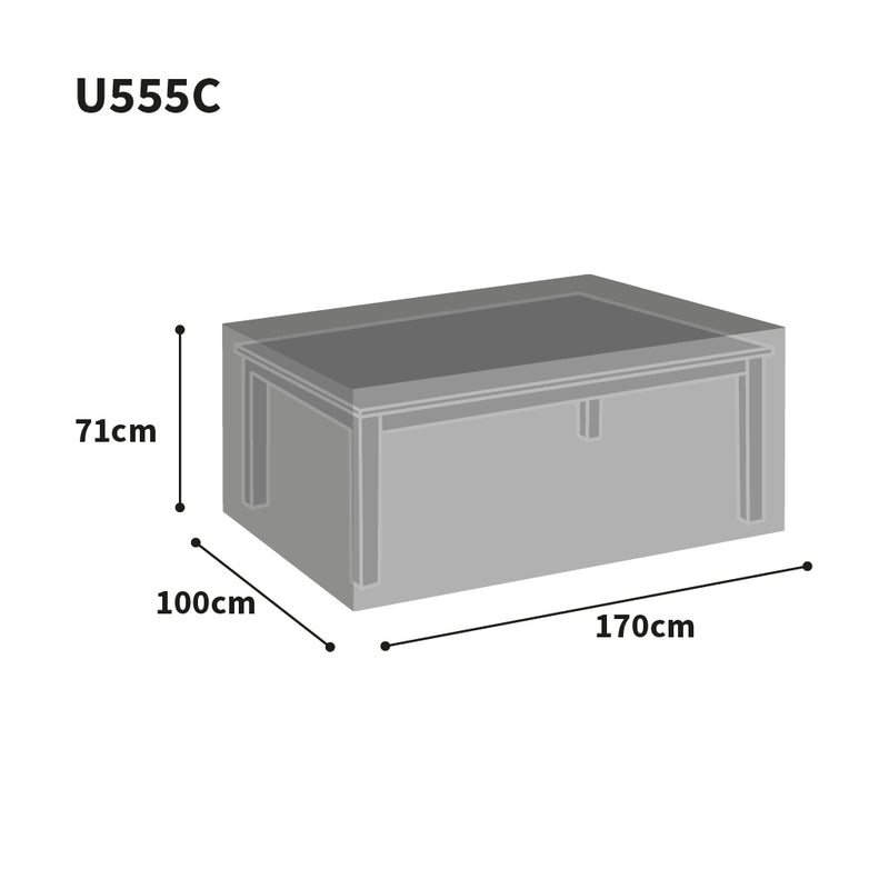 Ultimate Protector Rectangular Table Cover - 6 Seat Charcoal