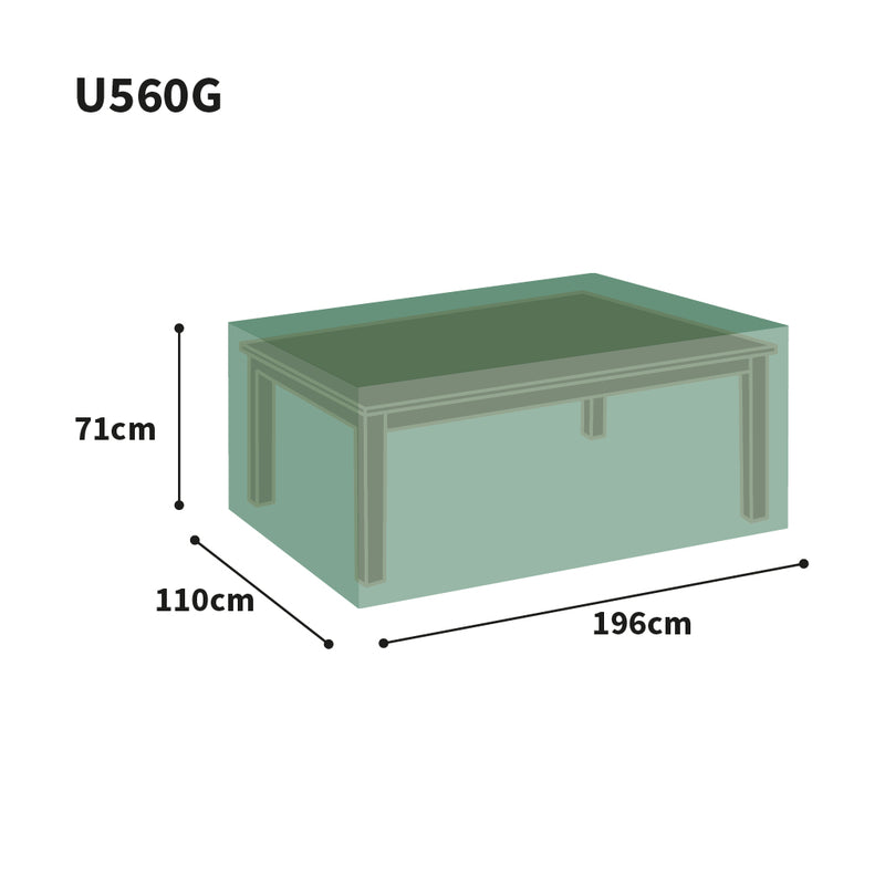 Ultimate Protector Rectangular Table Cover - 8 Seat Green