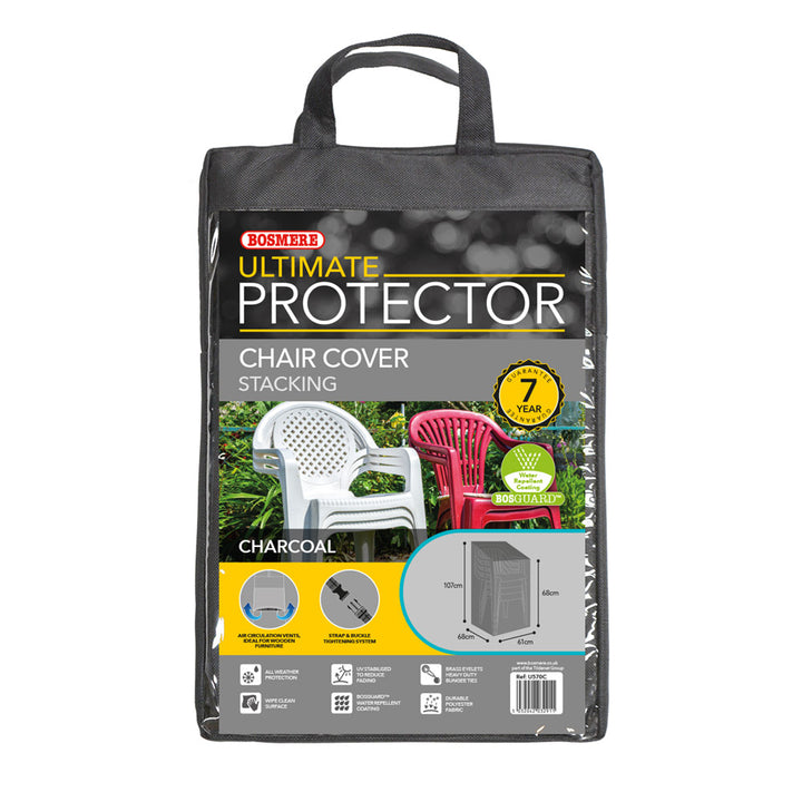 Ultimate Protector Stacking/Reclining Chair Cover Charcoal
