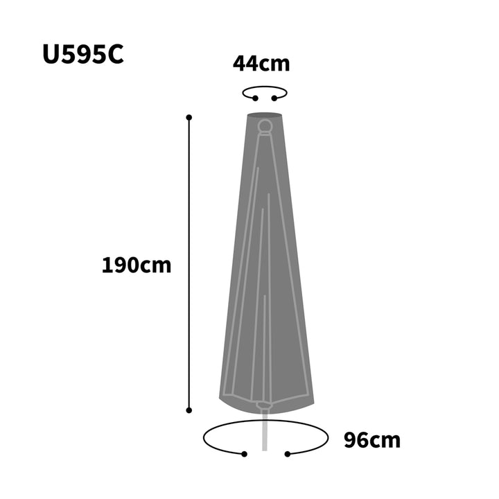 Ultimate Protector Medium Parasol Cover + Zip Charcoal