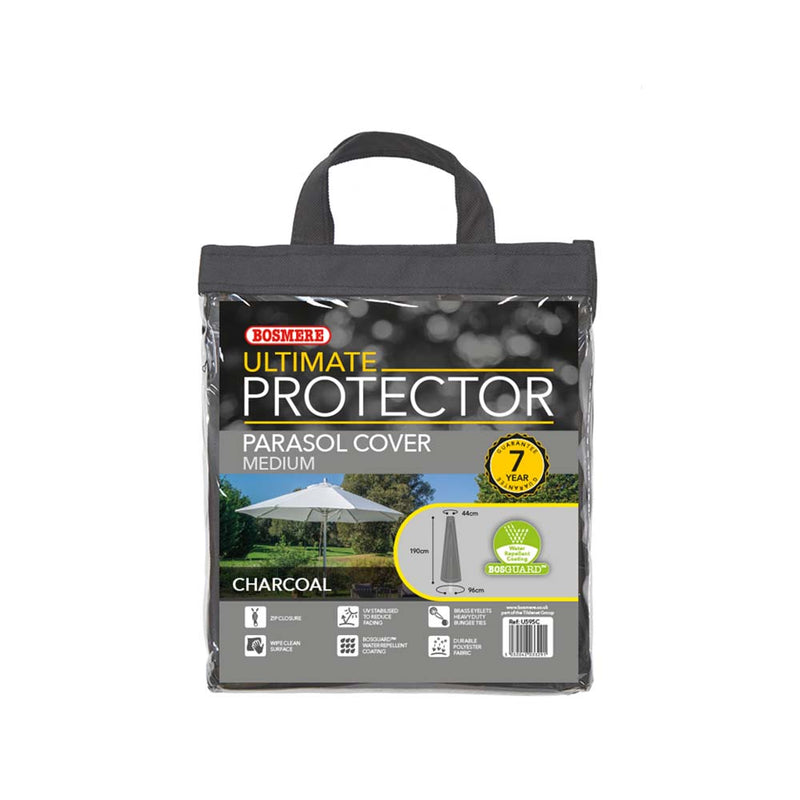 Ultimate Protector Medium Parasol Cover + Zip Charcoal
