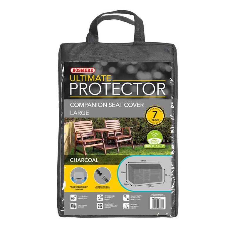 Ultimate Protector Conversation Seat Cover L - W190 (back) W180 (front) x H90 (back) x H75 (front) x D80cm Charcoal