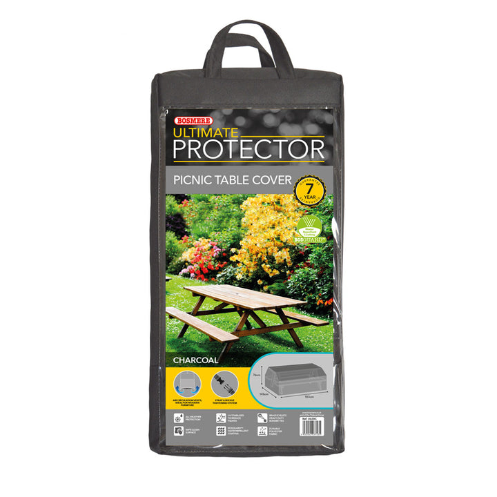 Ultimate Protector Picnic Table Cover Charcoal 183cm x 145cm x 76cm