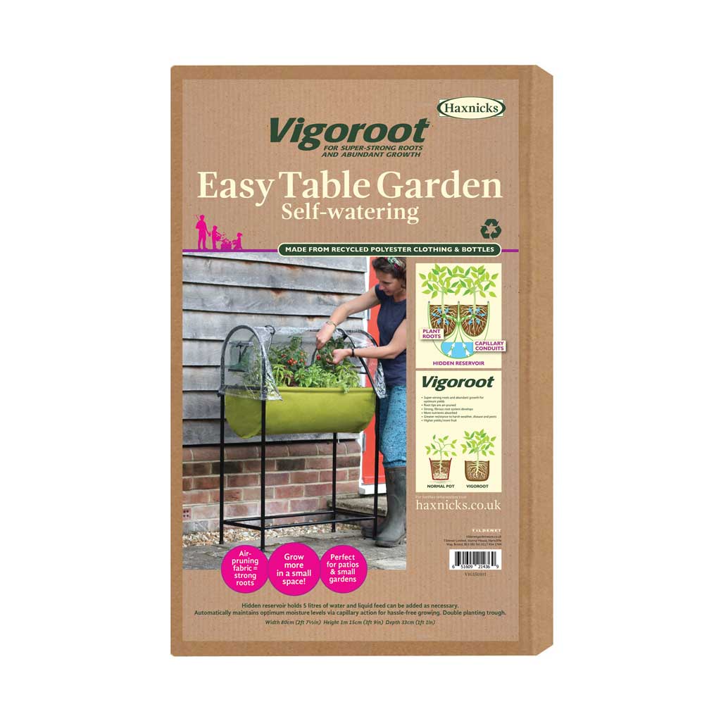 Vigoroot Easy Table Garden self-watering kit packaging on a white background