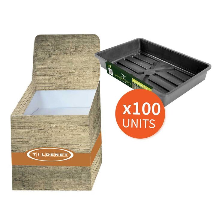 Promotion Bin with 100 x Rigid Gravel/Seed Tray Black