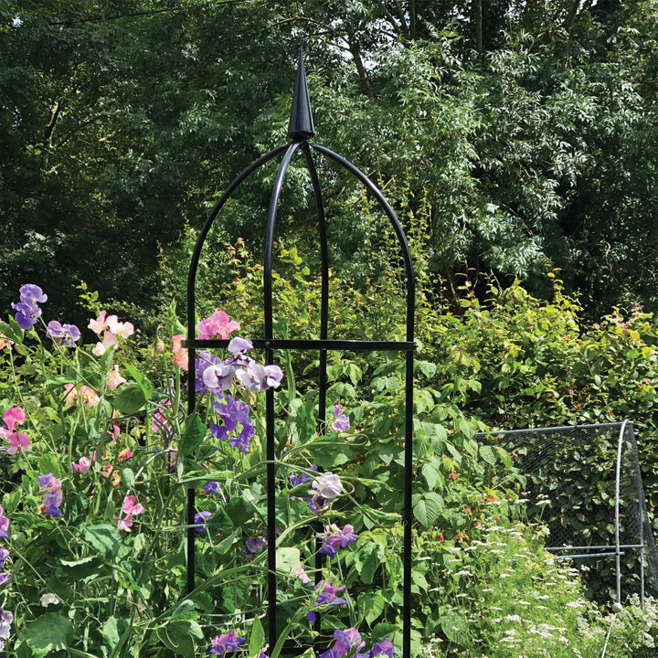 Classic Black Metal Garden Obelisk Detail