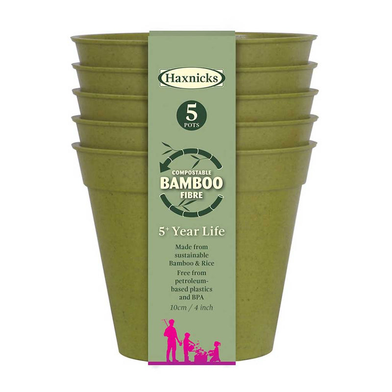 Bamboo Pot Sage Green 4" - (5)