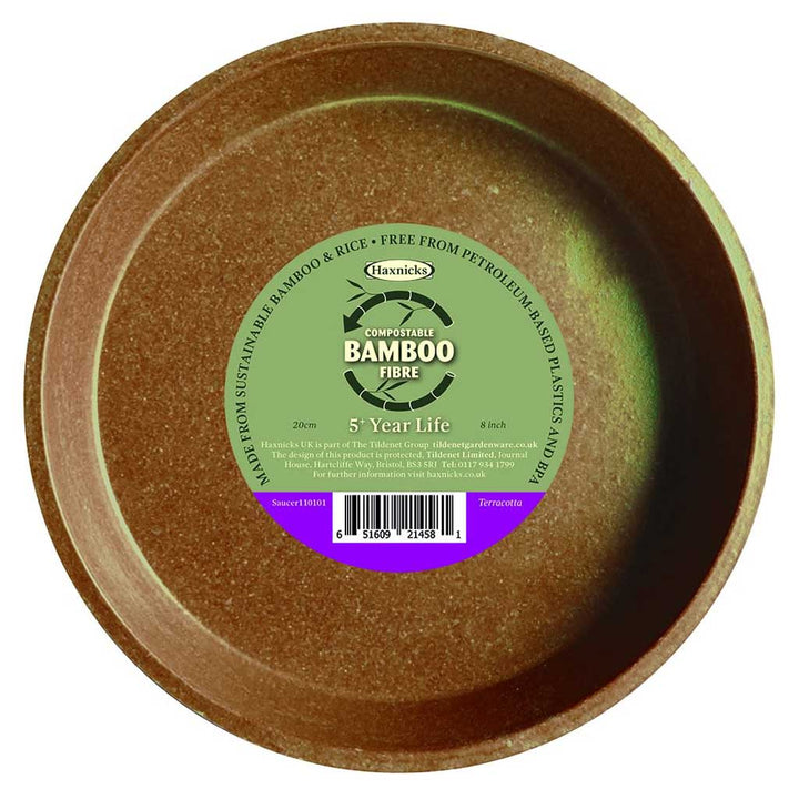 Bamboo Saucer Terracotta 8" - (5)