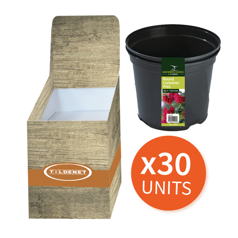 Promotion Bin with 30 x Round Container Pot (2) 7.5ltr