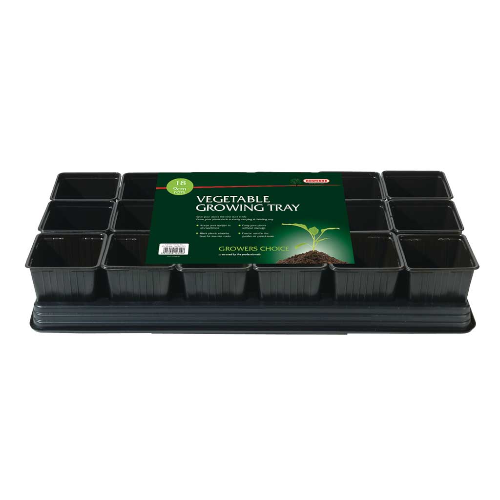 Promotion Bin with 32 x Vegetable Growing Tray 18x9cm Veg Pots & Tray