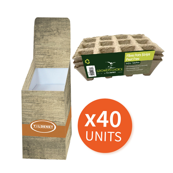 Promotion Bin with 40 x Peat Free Pot Strips 36cm x 5cm