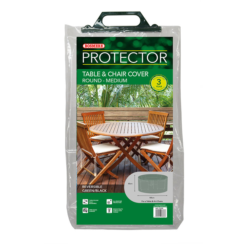 Bosmere Protector - Circular Patio Set Cover - 4/6 Seat Green/Black