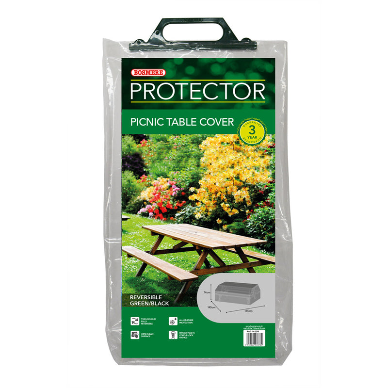 Bosmere Protector - Picnic Table Cover - 6 Seat Green/Black