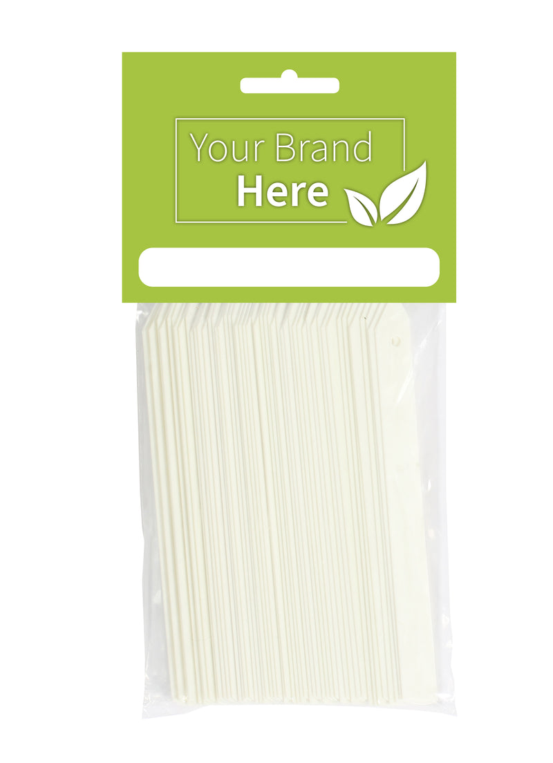 White Plastic Plant Labels 5" 125mm - Own Brand