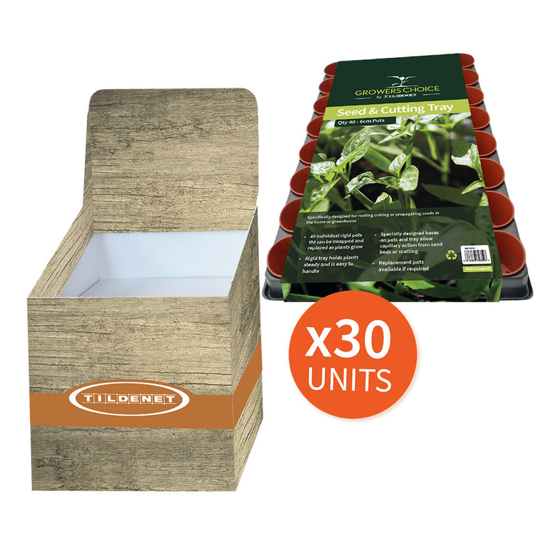 Promotion Bin with 30 x Seed and Cutting Tray 40x6cm Pots